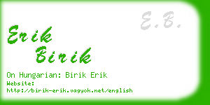 erik birik business card